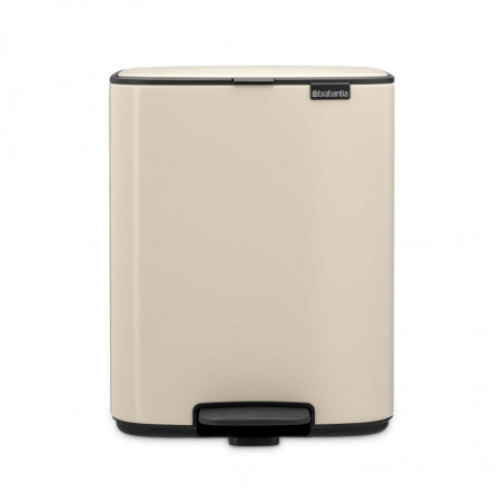 Κάδος απορριμμάτων Brabantia Bo Pedal 1010123, 12 λίτρα, Απαλό κλείσιμο, Αντιολισθητική βάση, Μπεζ