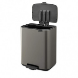 Κάδος απορριμμάτων Brabantia Bo Pedal 1010128, 12 λίτρα, Απαλό κλείσιμο, Αντιολισθητική βάση, Γκρι