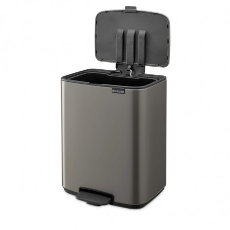 Κάδος απορριμμάτων Brabantia Bo Pedal 1010128, 12 λίτρα, Απαλό κλείσιμο, Αντιολισθητική βάση, Γκρι