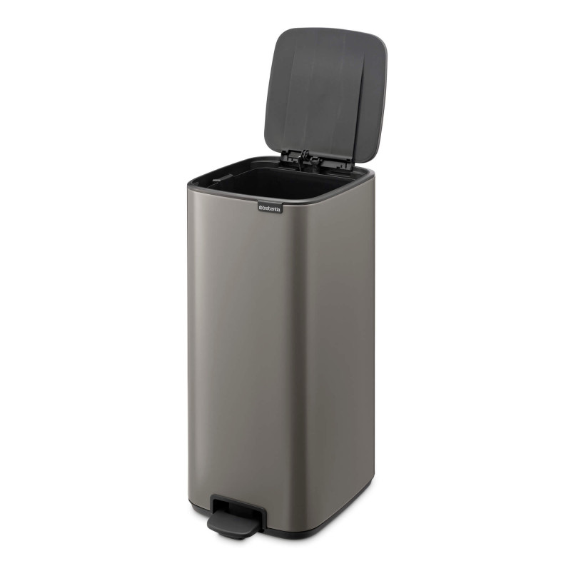Κάδος απορριμμάτων Brabantia Bo Pedal 1010129, 30 λίτρα, Απαλό κλείσιμο, Αντιολισθητική βάση, Γκρι