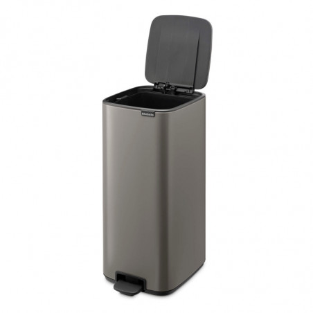 Κάδος απορριμμάτων Brabantia Bo Pedal 1010129, 30 λίτρα, Απαλό κλείσιμο, Αντιολισθητική βάση, Γκρι
