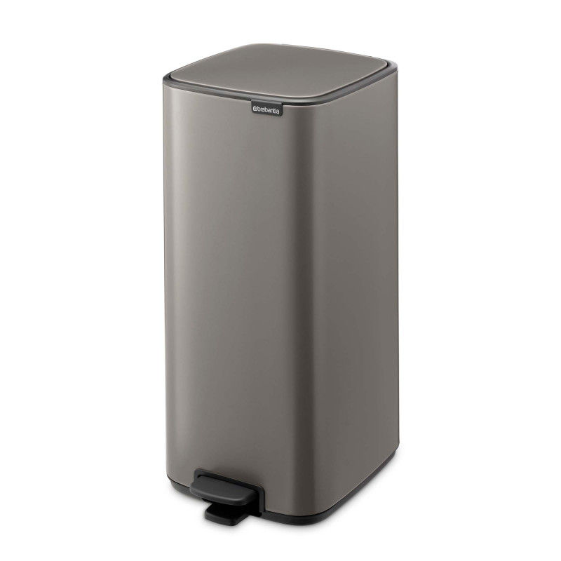 Κάδος απορριμμάτων Brabantia Bo Pedal 1010129, 30 λίτρα, Απαλό κλείσιμο, Αντιολισθητική βάση, Γκρι