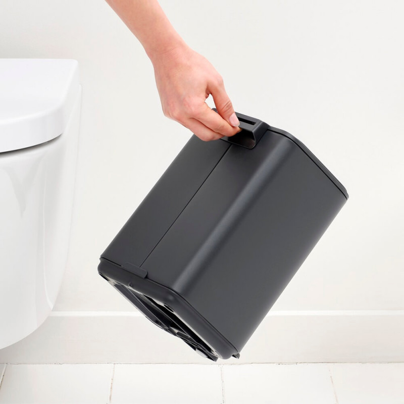 Κάδος απορριμμάτων Brabantia Bo Pedal 1010131, 4 λίτρα, Απαλό κλείσιμο, Αντιολισθητική βάση, Ορυκτή επίστρωση, Σκούρο γκρι