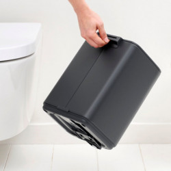 Κάδος απορριμμάτων Brabantia Bo Pedal 1010132, 7 λίτρα, Απαλό κλείσιμο, Βάση με ελαστικό επίστρωμα, Ορυκτή επίστρωση, Σκούρο γκρι