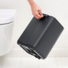 Κάδος απορριμμάτων Brabantia Bo Pedal 1010132, 7 λίτρα, Απαλό κλείσιμο, Βάση με ελαστικό επίστρωμα, Ορυκτή επίστρωση, Σκούρο γκρι