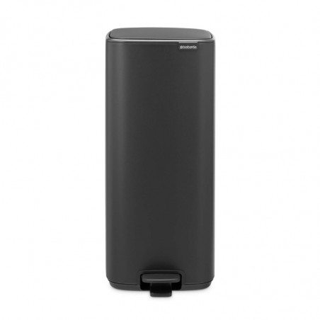 Κάδος απορριμμάτων Brabantia Bo Pedal 1010134, 30 λίτρα, Απαλό κλείσιμο, Αντιολισθητική βάση, Ορυκτή επίστρωση, Σκούρο γκρι