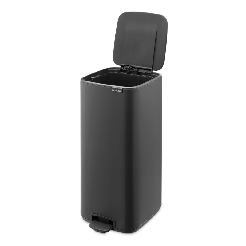 Κάδος απορριμμάτων Brabantia Bo Pedal 1010134, 30 λίτρα, Απαλό κλείσιμο, Αντιολισθητική βάση, Ορυκτή επίστρωση, Σκούρο γκρι