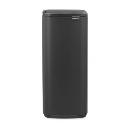 Κάδος απορριμμάτων Brabantia Bo Touch 1010135, 30 λίτρα, Ομαλό και αθόρυβο άνοιγμα, Μεγάλο άνοιγμα, Επίστρωση από ορυκτά, Σκούρο γκρι