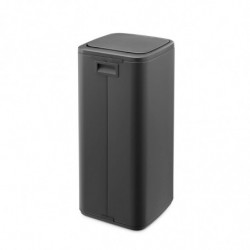 Κάδος απορριμμάτων Brabantia Bo Touch 1010135, 30 λίτρα, Ομαλό και αθόρυβο άνοιγμα, Μεγάλο άνοιγμα, Επίστρωση από ορυκτά, Σκούρο γκρι