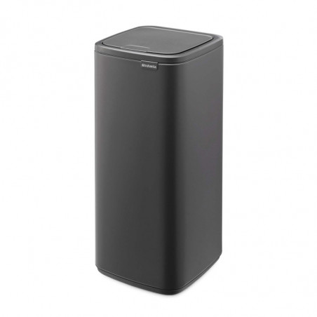 Κάδος απορριμμάτων Brabantia Bo Touch 1010135, 30 λίτρα, Ομαλό και αθόρυβο άνοιγμα, Μεγάλο άνοιγμα, Επίστρωση από ορυκτά, Σκούρο γκρι
