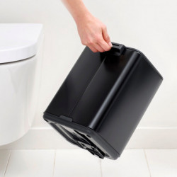 Κάδος απορριμμάτων Brabantia Bo Pedal 1010137, 7 λίτρα, Απαλό κλείσιμο, Βάση με ελαστικό επίστρωμα, Μαύρο ματ