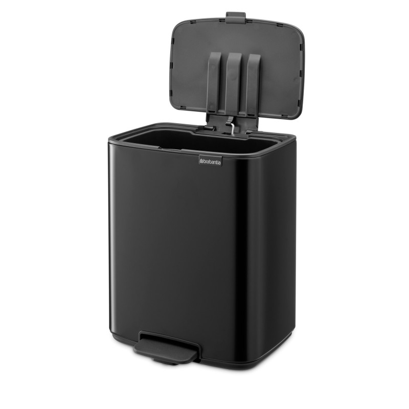 Κάδος απορριμμάτων Brabantia Bo Pedal 1010138, 12 λίτρα, Απαλό κλείσιμο, Αντιολισθητική βάση, Γκρι