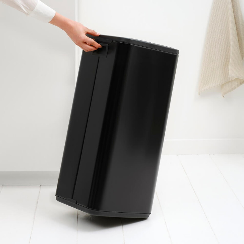 Κάδος απορριμμάτων Brabantia Bo Touch 1010140, 30 λίτρα, Ομαλό και αθόρυβο άνοιγμα, Μεγάλο άνοιγμα, Μαύρος