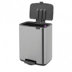 Κάδος απορριμμάτων Brabantia Bo Pedal 1010143, 12 λίτρα, Απαλό κλείσιμο, Αντιολισθητική βάση, Ανθεκτικός στα δακτυλικά αποτυπώματα, Ανοξείδωτο/Ματ