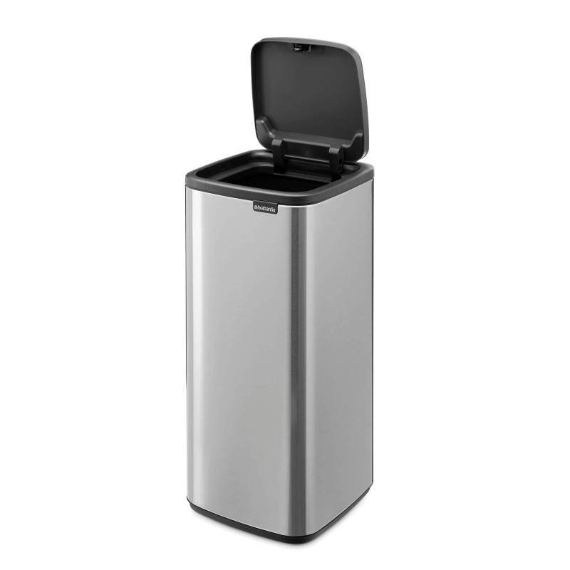 Κάδος απορριμμάτων Brabantia Bo Touch 1010145, 30 λίτρα, Ομαλό και αθόρυβο άνοιγμα, Μεγάλο άνοιγμα, Ανθεκτικό στα δακτυλικά αποτυπώματα, Ανοξείδωτο/Ματ