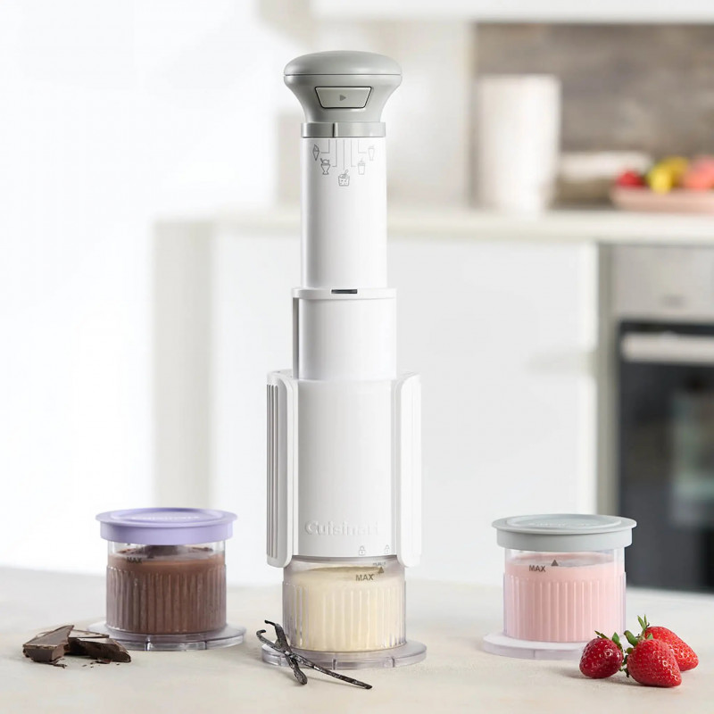 Μηχανή παγωτού Cuisinart Freeze Wand ICEFD10E, 250 W, 240 ml, 5 προγράμματα, χωρίς BPA, αθόρυβη λειτουργία, λευκό