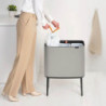 Κάδος απορριμμάτων Brabantia Bo Touch 1010454, 3x11 λίτρα, Ομαλό και αθόρυβο άνοιγμα, Μεγάλο άνοιγμα, Γκρι