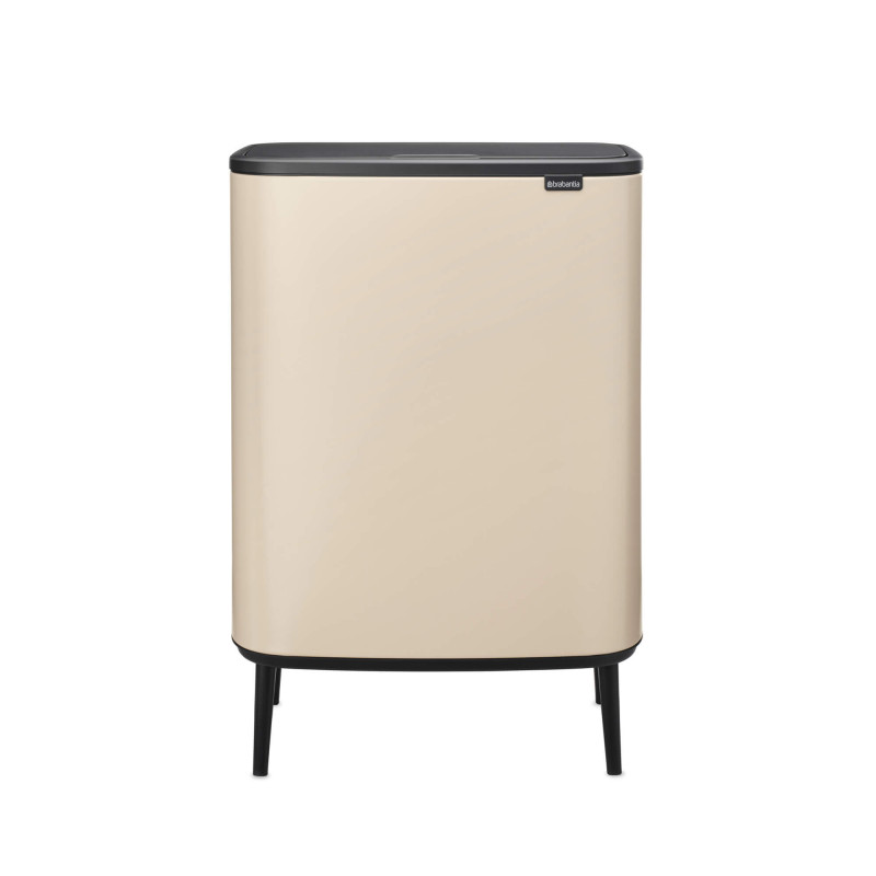 Κάδος απορριμμάτων Brabantia Bo Touch Hi 1010457, 60 λίτρα, Πλευρικές λαβές μεταφοράς, Ρυθμιζόμενα πόδια, Μπεζ