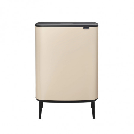 Κάδος απορριμμάτων Brabantia Bo Touch Hi 1010457, 60 λίτρα, Πλευρικές λαβές μεταφοράς, Ρυθμιζόμενα πόδια, Μπεζ