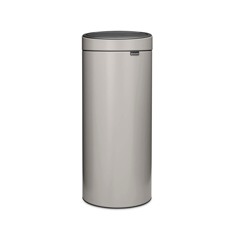 Κάδος απορριμμάτων Brabantia Touch Bin New 1010459, 30 λίτρα, Αθόρυβο και ομαλό κλείσιμο, Ανοιχτό γκρι