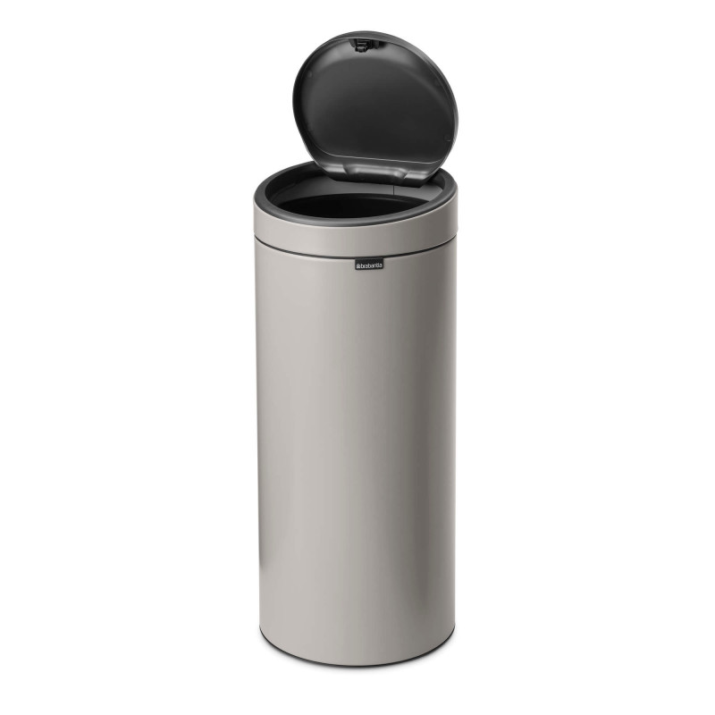 Κάδος απορριμμάτων Brabantia Touch Bin New 1010459, 30 λίτρα, Αθόρυβο και ομαλό κλείσιμο, Ανοιχτό γκρι