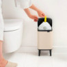 Κάδος απορριμμάτων Brabantia Bo Small Hi 1010460, 4 λίτρα, Ομαλό και αθόρυβο άνοιγμα, Αντιολισθητική βάση, Μπεζ