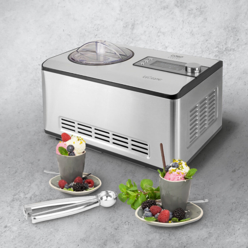 Μηχανή για παγωτό και γιαούρτι Caso IceCreamer 3298, 180 W, 2 λίτρα, 4 προγράμματα, LED, χωρίς προψύξη, συμπιεστής, ανοξείδωτο