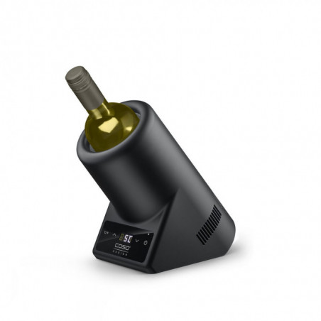 Επιτραπέζιος ψύκτης κρασιού Caso VinoCase Black, 72 W, 5-18 °C, Για φιάλες διαμέτρου 9 cm, Έλεγχος μέσω οθόνης αφής, Αθόρυβος, LED, Μαύρο ματ