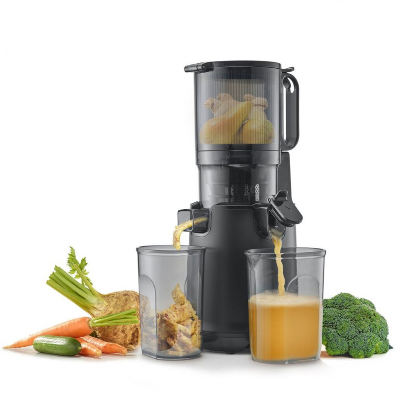 Αργή αποχυμωτική μηχανή Caso Juice Fit Pro, 250 W, 1 λίτρο, 40 στροφές/λεπτό, Safety Stop, Αθόρυβη λειτουργία, Μαύρο ματ