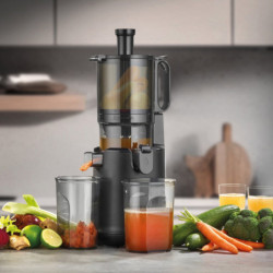 Αργή αποχυμωτική μηχανή Caso Juice Fit Pro, 250 W, 1 λίτρο, 40 στροφές/λεπτό, Safety Stop, Αθόρυβη λειτουργία, Μαύρο ματ