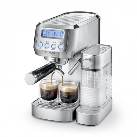 Μηχανή εσπρέσο Caso Gourmet Latte, 1350 W, 20 bar, 1,3 λίτρα, ULKA, 6 προγράμματα, Προ-εξάτμιση, Φίλτρο, ESE, Ανοξείδωτο