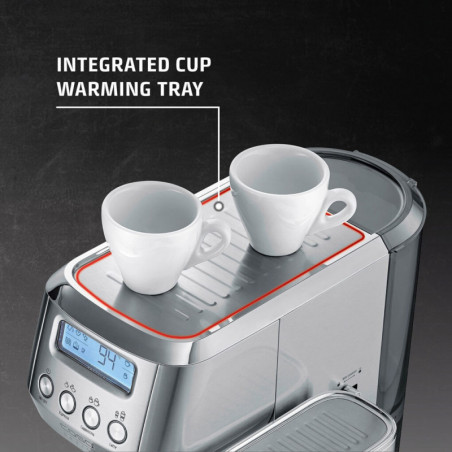 Μηχανή εσπρέσο Caso Gourmet Latte, 1350 W, 20 bar, 1,3 λίτρα, ULKA, 6 προγράμματα, Προ-εξάτμιση, Φίλτρο, ESE, Ανοξείδωτο