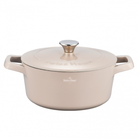 Κατσαρόλα με καπάκι Swiss Haus SH-ZC24BE, 24x11 εκ., 4,2 λίτρα, κεραμική επίστρωση Sapphire, κατάλληλη για επαγωγικές εστίες, μπεζ