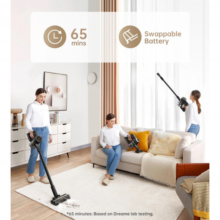 Κάθετη ηλεκτρική σκούπα Dreame R10 Pro VTV41B, 150 AW, 3 λειτουργίες, 0,6 λίτρα, 65 λεπτά, HEPA, ενδείξεις LED, Μαύρο