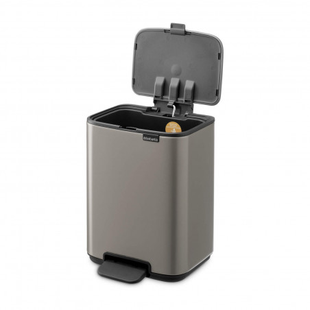 Κάδος απορριμμάτων Brabantia Bo Pedal 1010126, 4 λίτρα, Απαλό κλείσιμο, Αντιολισθητική βάση, Γκρι