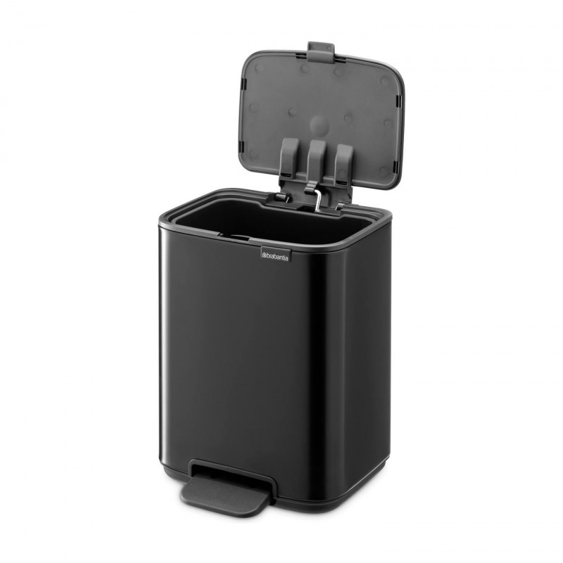 Κάδος απορριμμάτων Brabantia Bo Pedal 1010136, 4 λίτρα, Απαλό κλείσιμο, Αντιολισθητική βάση, Μαύρος