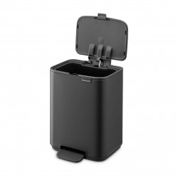 Κάδος απορριμμάτων Brabantia Bo Pedal 1010131, 4 λίτρα, Απαλό κλείσιμο, Αντιολισθητική βάση, Ορυκτή επίστρωση, Σκούρο γκρι