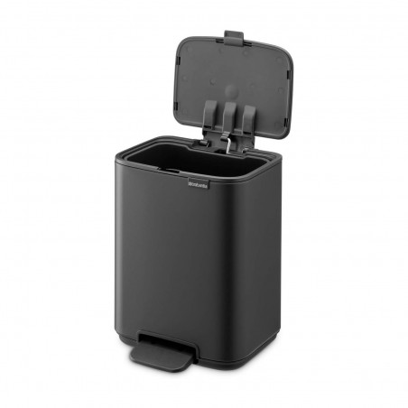 Κάδος απορριμμάτων Brabantia Bo Pedal 1010131, 4 λίτρα, Απαλό κλείσιμο, Αντιολισθητική βάση, Ορυκτή επίστρωση, Σκούρο γκρι