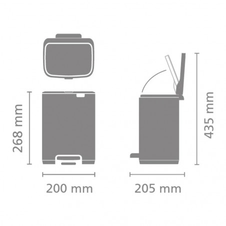 Κάδος απορριμμάτων Brabantia Bo Pedal 1010444, 4 λίτρα, Απαλό κλείσιμο, Αντιολισθητική βάση, Ροζ