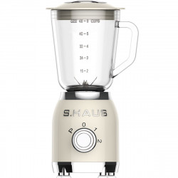 Μπλέντερ Swiss Haus SH-BL2015, 600 W, 1,5 λίτρα, 20.000 στροφές/λεπτό, 2 ταχύτητες + παλμική λειτουργία, λειτουργία Turbo, γυάλινη κανάτα, κρεμ
