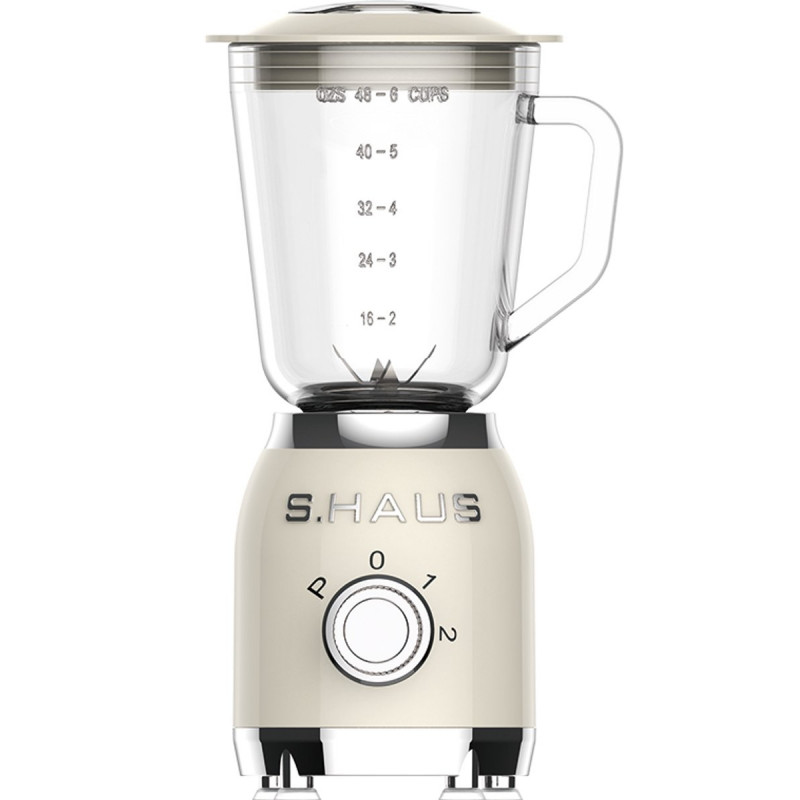 Μπλέντερ Swiss Haus SH-BL2015, 600 W, 1,5 λίτρα, 20.000 στροφές/λεπτό, 2 ταχύτητες + παλμική λειτουργία, λειτουργία Turbo, γυάλινη κανάτα, κρεμ