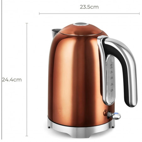 Ηλεκτρική κατσαρόλα Swiss Haus SH-SWK2127, 2000 W, 1,7 λίτρα, βάση 360°, φίλτρο, κρυφή αντίσταση, διπλά τοιχώματα, χαλκός