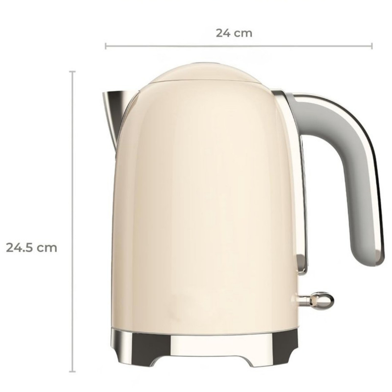 Ηλεκτρικός βραστήρας Swiss Haus SH-SWK2027, 2000 W, 1,7 λίτρα, βάση 360°, φίλτρο, κρυφή αντίσταση, διπλά τοιχώματα, κρεμ