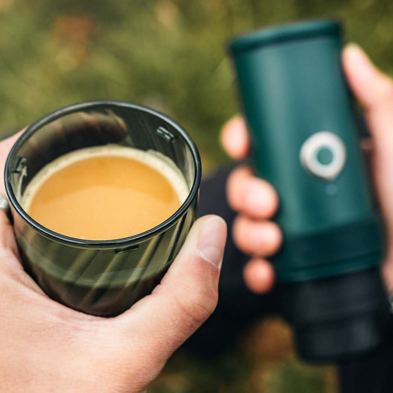 Φορητή μηχανή εσπρέσο Outin Mino CG, 22 bar, 9000 mAh, 70 ml, Εκχύλιση στους 93,3 °C, Αλεσμένος καφές + κάψουλες Nespresso, USB-C, Πράσινο