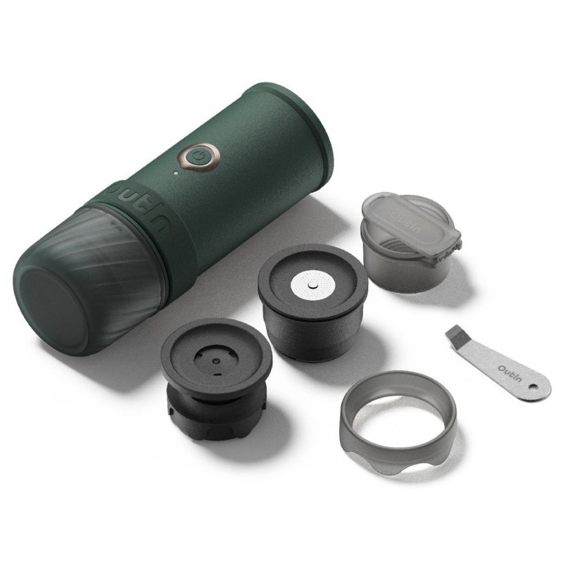 Φορητή μηχανή εσπρέσο Outin Mino CG, 22 bar, 9000 mAh, 70 ml, Εκχύλιση στους 93,3 °C, Αλεσμένος καφές + κάψουλες Nespresso, USB-C, Πράσινο