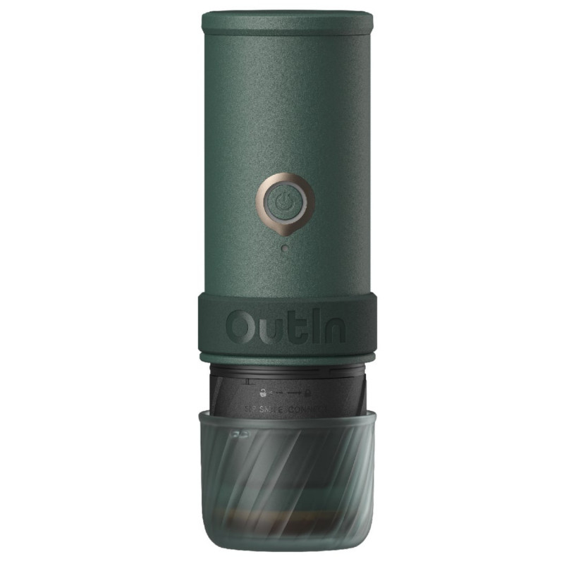Φορητή μηχανή εσπρέσο Outin Mino CG, 22 bar, 9000 mAh, 70 ml, Εκχύλιση στους 93,3 °C, Αλεσμένος καφές + κάψουλες Nespresso, USB-C, Πράσινο