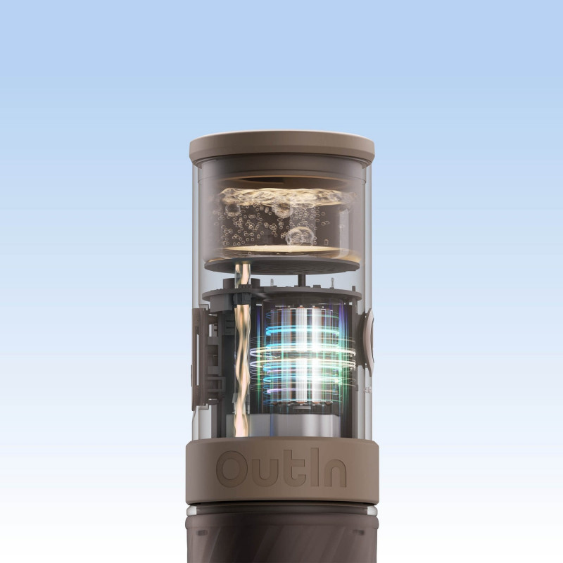 Φορητή μηχανή εσπρέσο Outin Mino CG, 22 bar, 9000 mAh, 70 ml, Εκχύλιση στους 93,3 °C, Αλεσμένος καφές + κάψουλες Nespresso, USB-C, Πράσινο