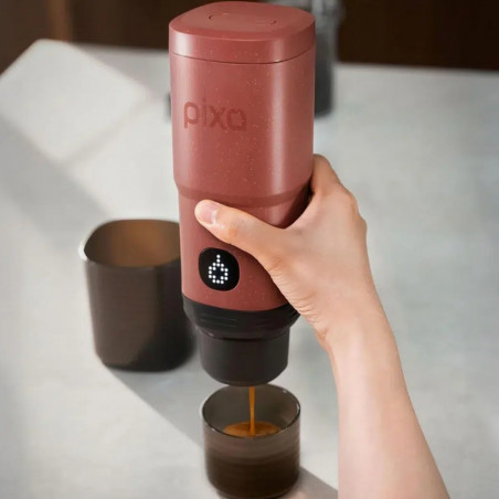 Φορητή μηχανή εσπρέσο Wacaco Pixapresso, 20 bar, 9000 mAh, 120 ml, Αλεσμένος καφές + κάψουλες, Οθόνη αφής LED, Κόκκινο
