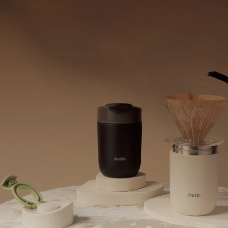 Θερμός Outin Travel Tumbler, 350 ml, Διατηρεί ζεστό για 6 ώρες, Διατηρεί κρύο για 12 ώρες, Ανοξείδωτο ατσάλι 316L, Διπλά τοιχώματα, Θερμομονωτική μόνωση, Καφέ