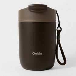 Θερμός Outin Travel Tumbler, 350 ml, Διατηρεί ζεστό για 6 ώρες, Διατηρεί κρύο για 12 ώρες, Ανοξείδωτο ατσάλι 316L, Διπλά τοιχώματα, Θερμομονωτική μόνωση, Καφέ